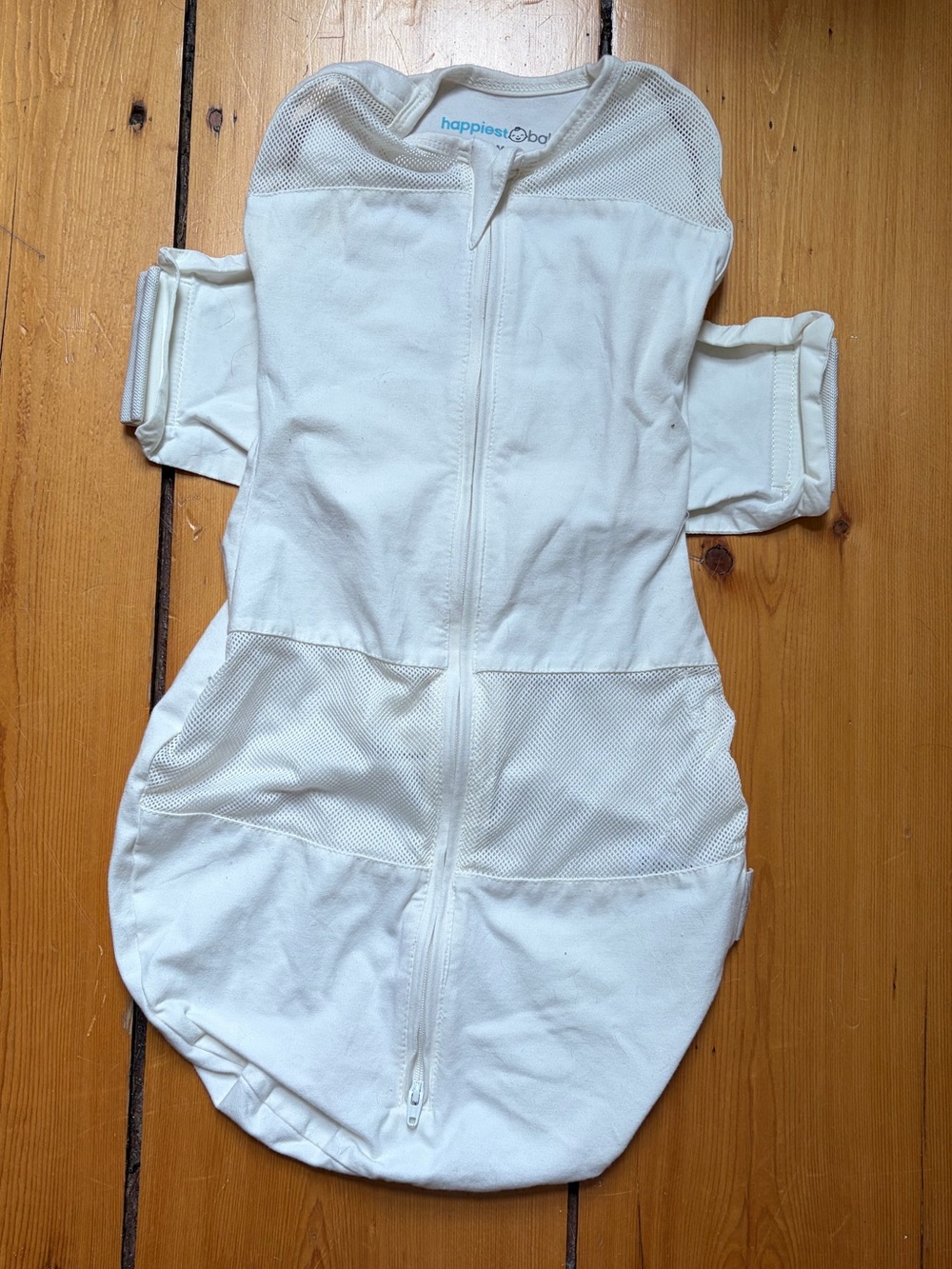 happiest baby SNOO White Baby Swaddle Zip Sleep Sack size M